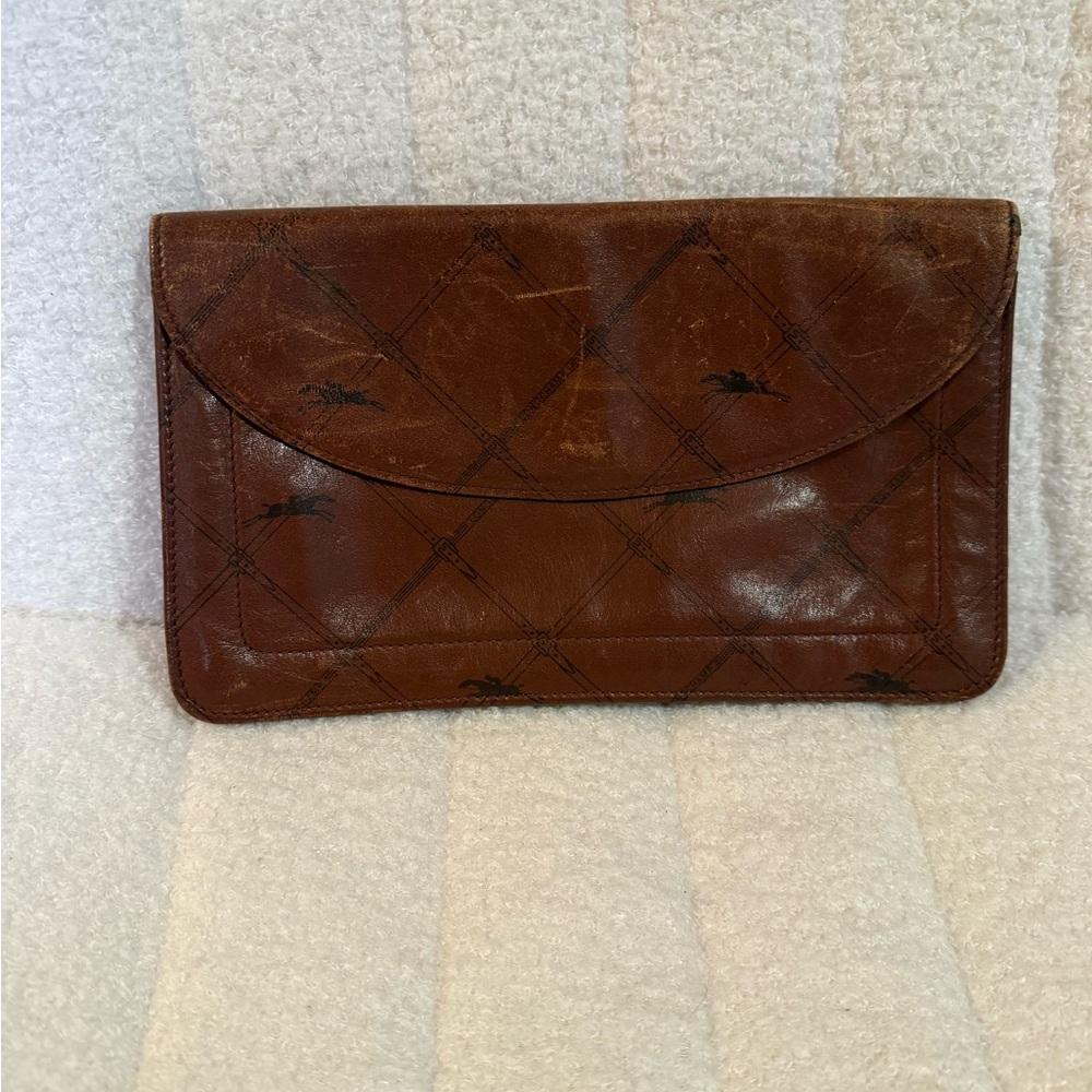 Longchamp Tan Leather Clutch